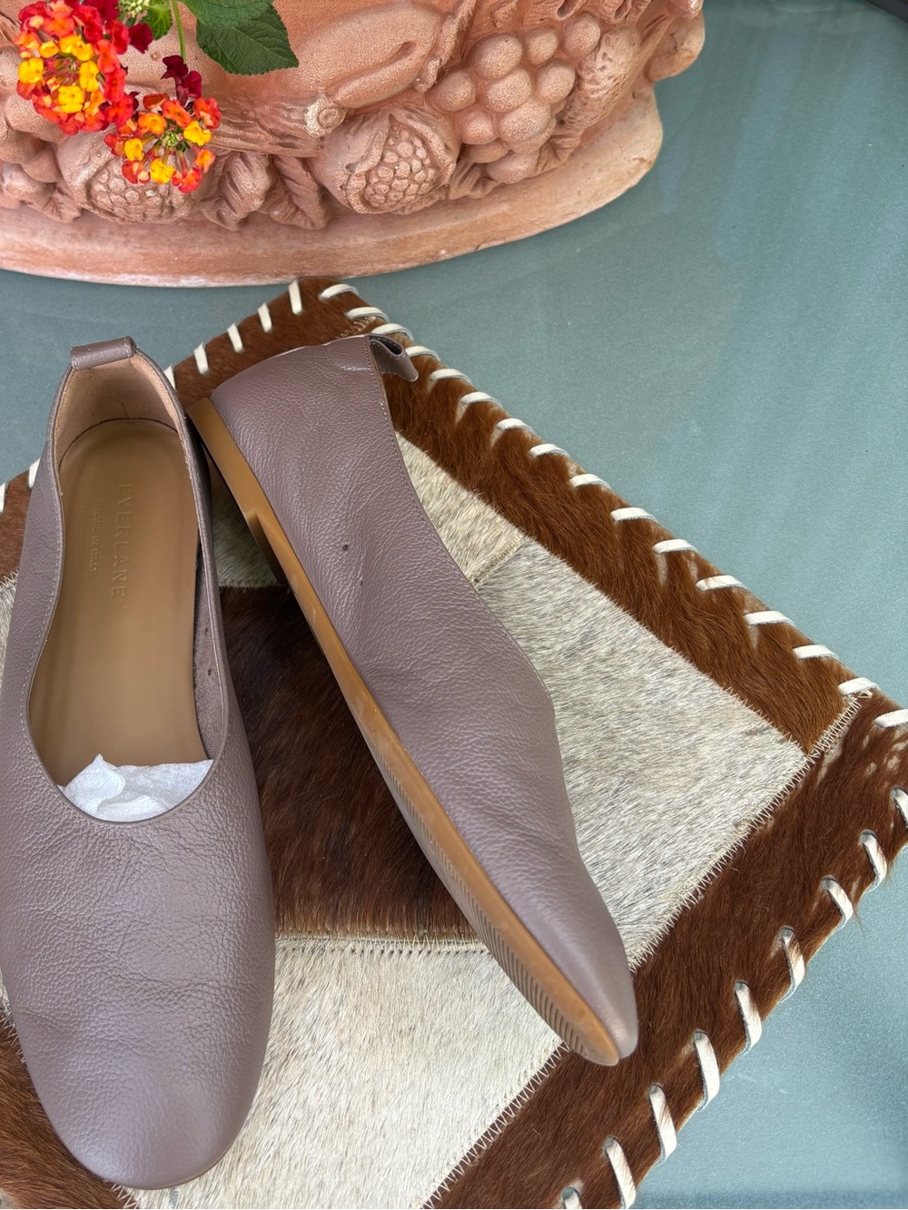 Everlane Day Glove Leather Flat in Leather